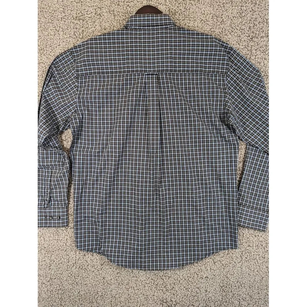 Wrangler Riata Western Button Down Long Sleeve Men's Large Gingham‎ Check